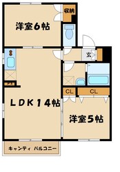 パレット妻田の物件間取画像